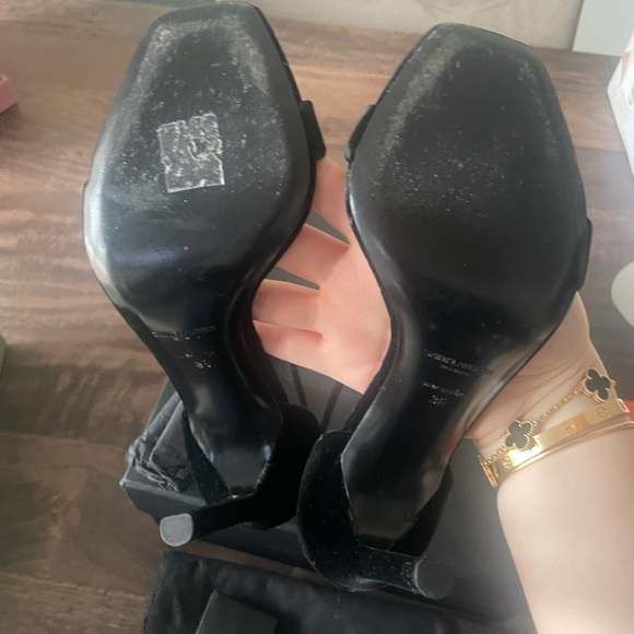 Saint Laurent Amber Velvet Sandals - Picture 8 of 10